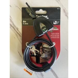 Master Lock 6 ft Black 8417D Python Adjustable Locking Cable Keyed Lock NEW NWT